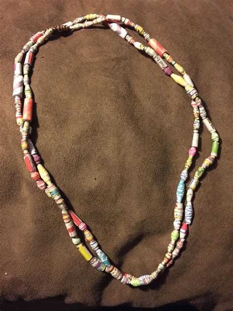 Paper Bead Necklace Paper Beads Necklace Beaded Necklace Paper Beads