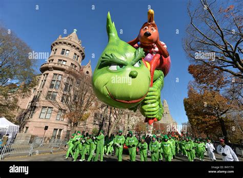 The Grinch balloon at the 92nd Annual Macy’s Thanksgiving Day Parade in New York on Nov. 22 ...