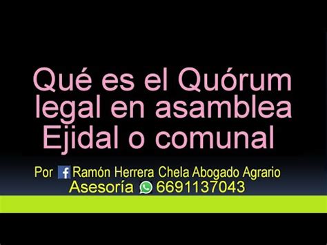 Qu Rum Legal Qu Es Y Para Qu Sirve En La Asamblea Ejidal O Comunal