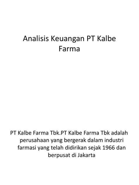 Analisis Keuangan Pt Kalbe Farma Pdf