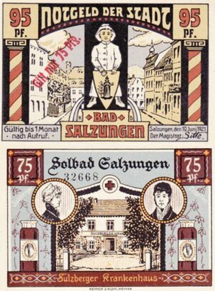 75 Pfennig Ciudad De Salzungen Turingia Numista