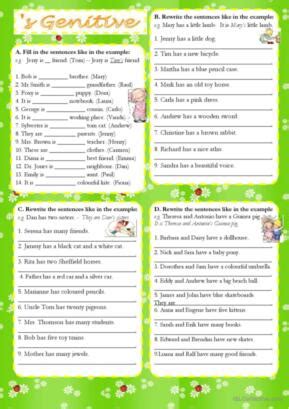 Genitive English Esl Worksheets Pdf Doc