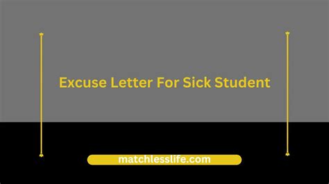 20 Excuse Letter For Sick Student for Being Absent in School Due to Fever or Sickness ...