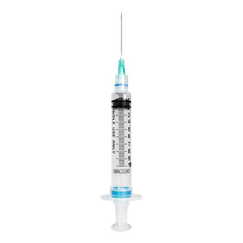 Sol Millennium 160076IM Safety Hypodermic Syringe With Needle 10 ML 1 1