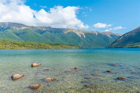 View Of Lake Rotoiti In New Zealand Stock Photo Image Of Reflection