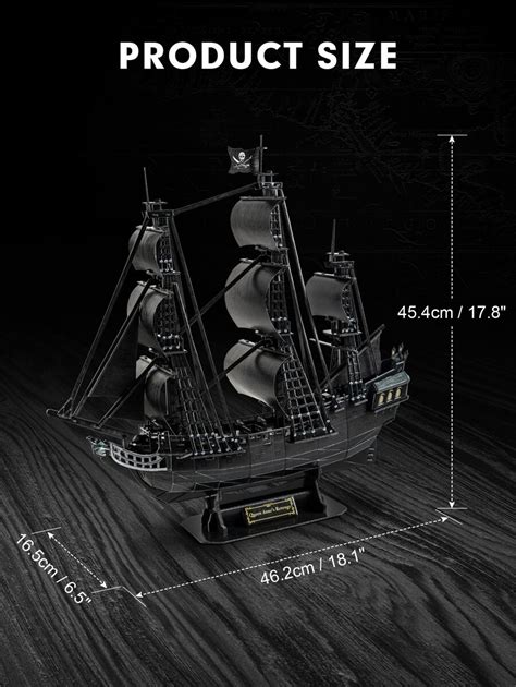 Cubicfun Black Pirate Ship Model Kit Third Generation Upgrade Queen