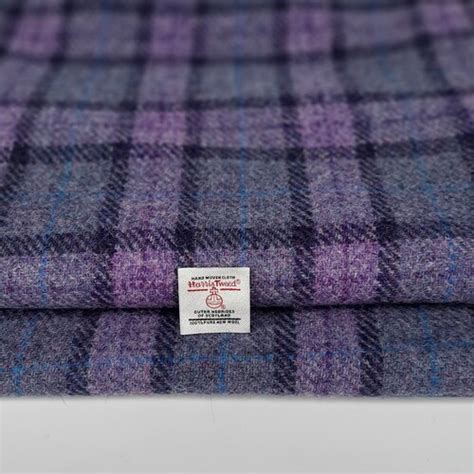 Harris Tweed Cerise Check Wool Metre Yard Authenticity Label Etsy UK