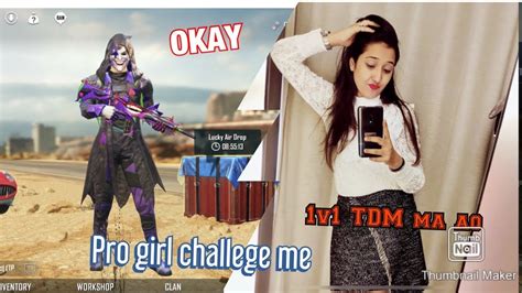 Piroo Girl Challenge Me 1v1 TDM PUBG MOBILE YouTube