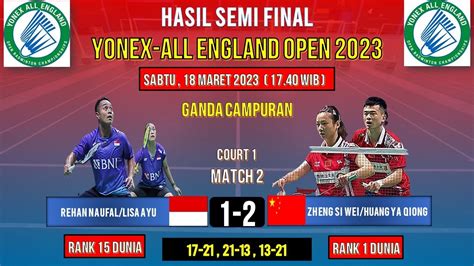 Hasil Lengkap Babak SEMIFINAL All England 2023 Hari Ini REHAN LISA