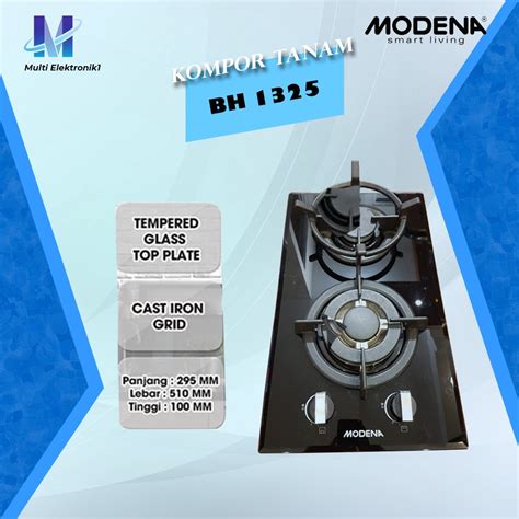 Jual MODENA CRISTA BH 1325 Kompor Tanam Built In Hob Gas 30 Cm 2