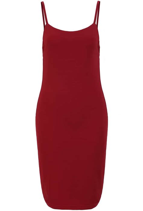 Red Spaghetti Strap Backless Bodycon Dress Sheinsheinside