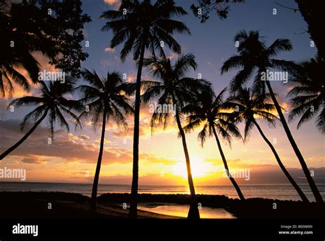 Sunset Lahaina Maui Hawaii USA Stock Photo - Alamy