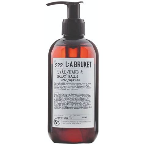 L A Bruket 222 Hand Body Wash 240 Ml Gran Spruce Love Hair