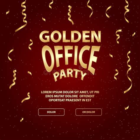 Golden Business Party Banner Template Vector Illustration Stock Vector