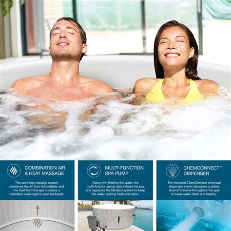 OHO Modern Design Outdoor Inflatable Hot Tub Spa Person PVC Whirlpool Air Jet Bubbles Massage