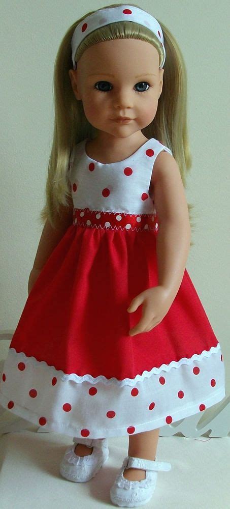 Red Spotty Dress Alice Band Made To Fit Dolls Designafriend Gotz