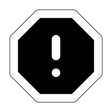 Premium Vector Exclamation Mark Of Outline Octagon Alert Warning Icon