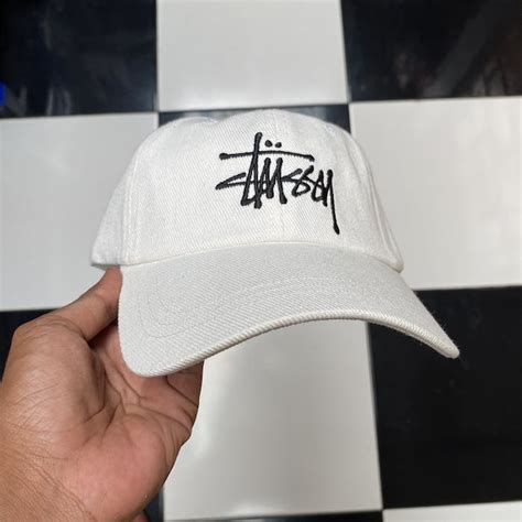 Stussy Stussy Big Logo Cap Hat in White | Grailed