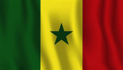 Una Bandera De La Rep Blica De Senegal Vector Premium