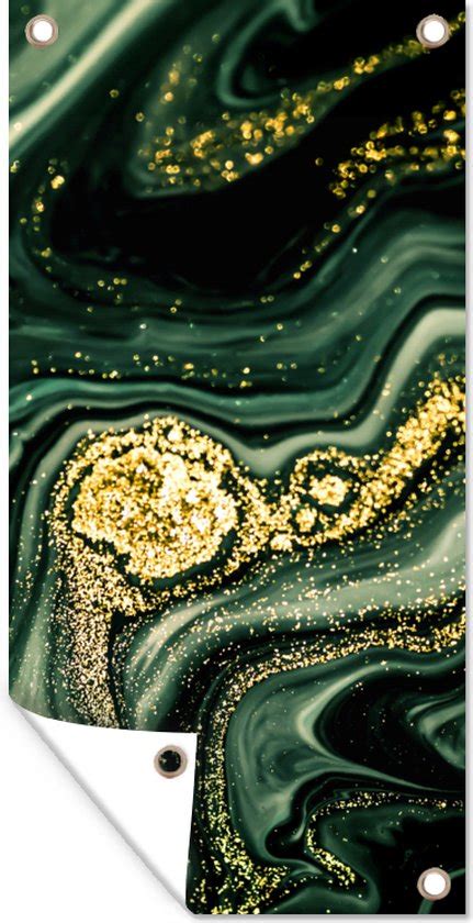 Schuttingposter Marmer Goud Glitter Groen Marmerlook Luxe