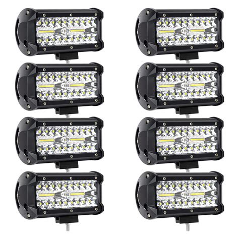 Buy 8Pcs 240W LED Light Bar LED Pods 7 Inch LED Work Light Off Road