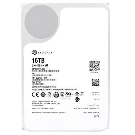 Seagate 16Tb ST16000VE000 256Mb Cache 7200Rpm Sata III 3.5"" SkyHawk ...