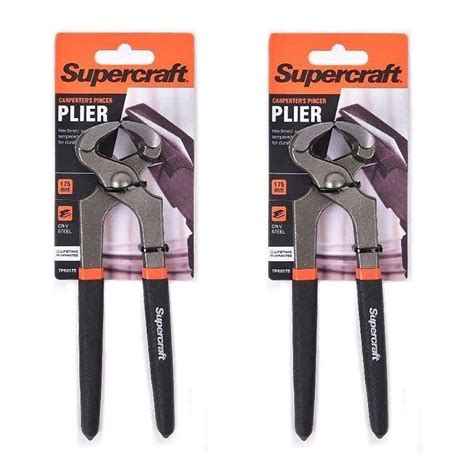 X Supercraft Carpenters Pincer Cr V Steel Pliers Mm W Vinyl Wrap