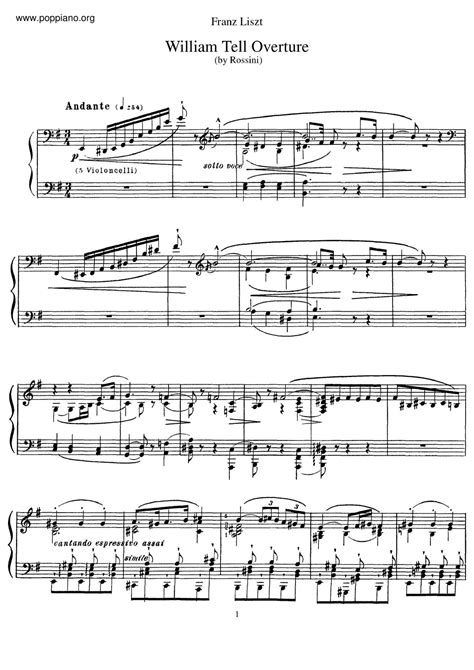 Liszt Overture To William Tell By Rossini S 552 Sheet Music Pdf Free Score Download ★