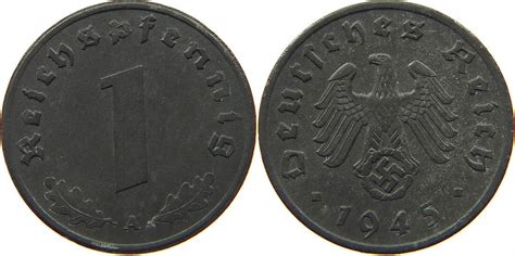 DRITTES REICH REICHSPFENNIG 1945 A VZ MA Shops