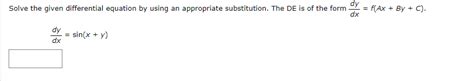 Solved Solve The Given Differential Equation By Using An Chegg