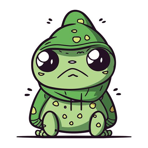 Frog In Raincoat Cute Cartoon Character Vector Illustration