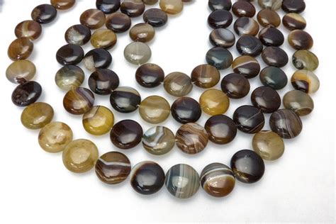 Brown Sardonyx Beads Brown Banded Agate Gemstone Stripe Etsy