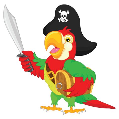 Sticker Pirate Un Perroquet Et Son Tr Sor Stickers Animaux Oiseaux