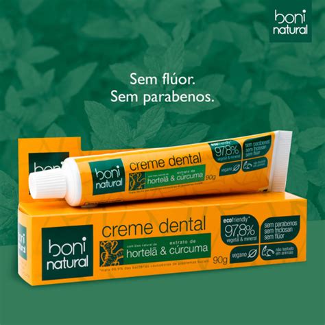 Combo Cremes Dentais Sem Fl Or Vegano E Natural De Hortel C Rcuma