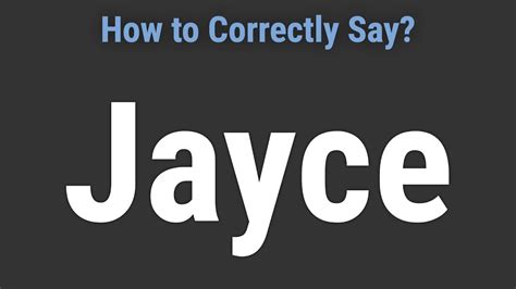 How To Pronounce Name Jayce Correctly Youtube