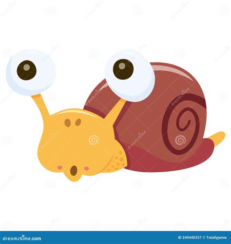 Cartoon Cute Snail Stock Vector Illustration Of Posing 249440337