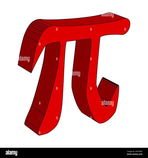 The math constant Pi in red set over a white background Stock Photo - Alamy