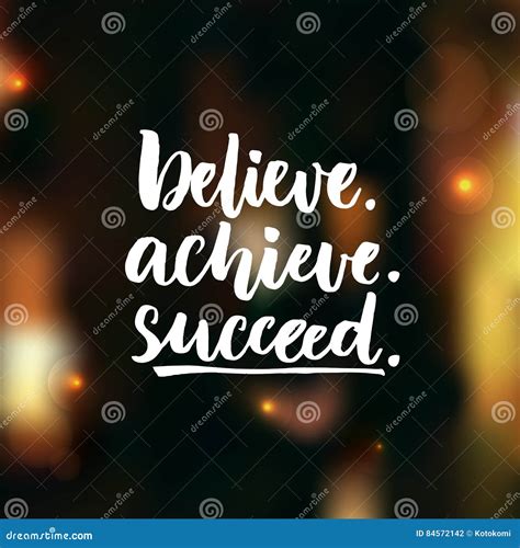 Believe Achieve Succeed Inspirational Vector Quote On Dark