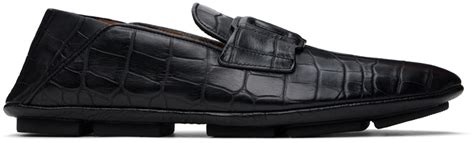 Dolce And Gabbana Black Calfskin Driver Loafers 80999 Nero Editorialist