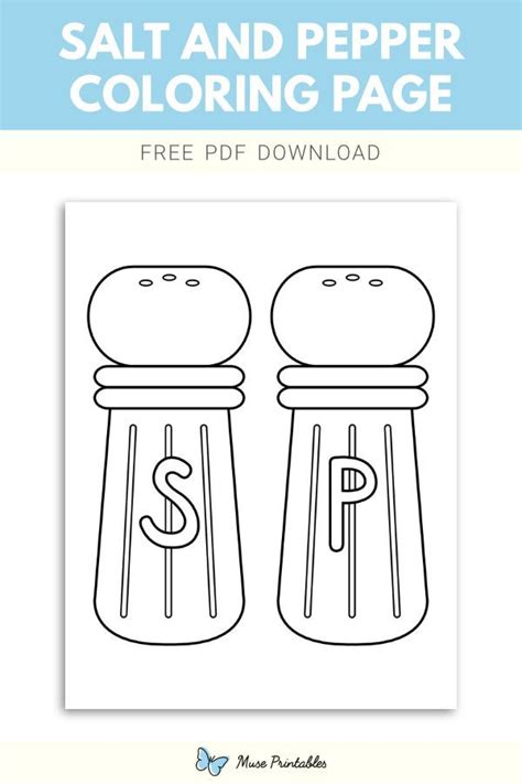 Free Salt And Pepper Coloring Page