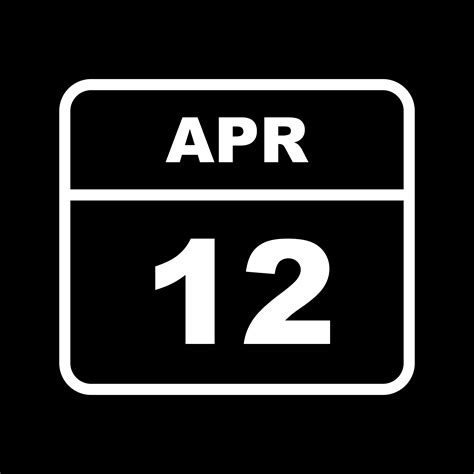 April 12th Date on a Single Day Calendar 508337 Vector Art at Vecteezy