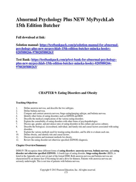 Abnormal Psychology Plus New Mypsychlab 15th Edition Butcher Solutions Manual Download Pdf