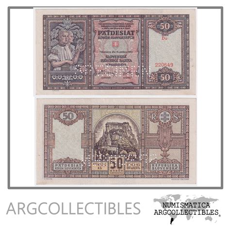 Eslovaquia Billete Korun P S Unc Specimen Argcollectibles