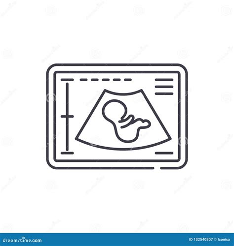 Pregnancy Ultrasound Line Icon Concept Pregnancy Ultrasound Vector