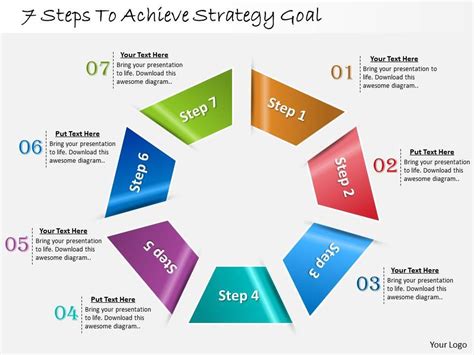 1013 Busines Ppt Diagram 7 Steps To Achieve Strategy Goal Powerpoint