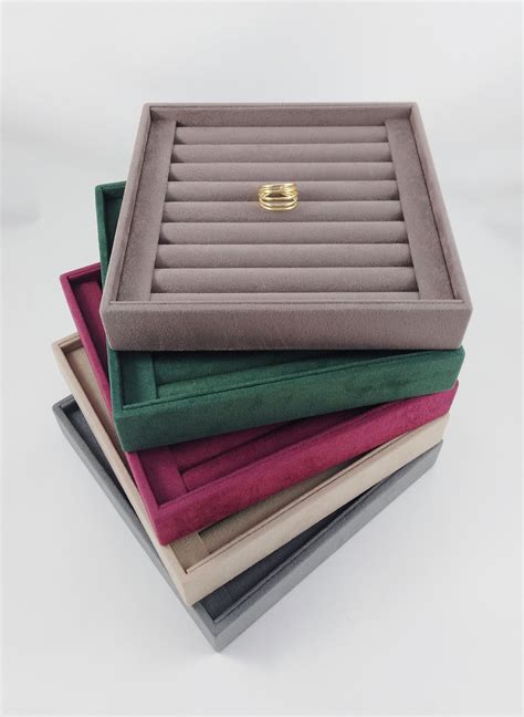 Velvet Jewelry Organizer Jewelry Drawers Tray Storage Box Etsy