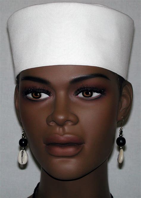 African Hats Women White Linen Kufi Hat