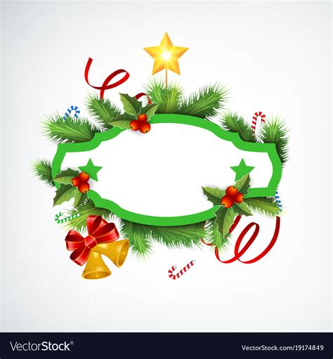 Realistic Christmas Wreath Concept Royalty Free Vector Image