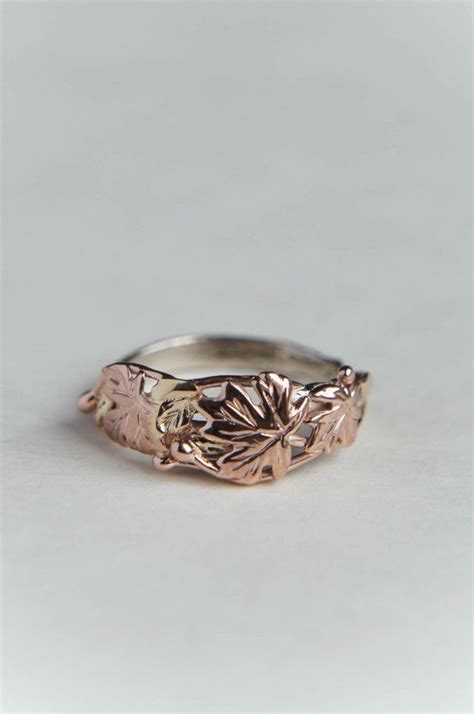 Autumn Leaves Ring Rose Gold Ring Maple Leaf Ring By TheManerovs Gold