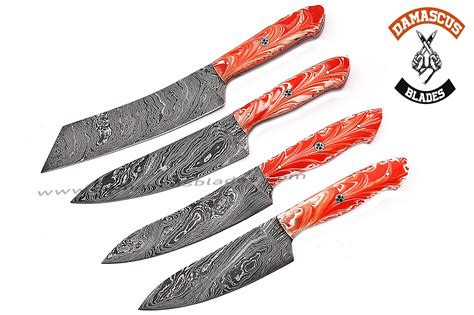 Damascus Knives for Kitchen With Leather bag | Damascus Blades